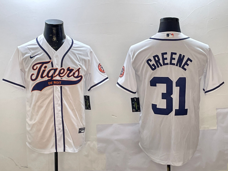 Men's Detroit Tigers Riley Greene #31 White Jersey